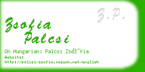 zsofia palcsi business card